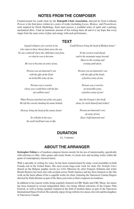 Perseus Andrea Ramsey Choral Series 合唱 | 小雅音樂 Hsiaoya Music