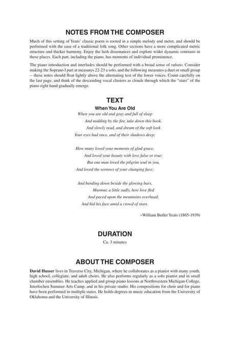 When You Are Old Andrea Ramsey Choral Series 合唱 | 小雅音樂 Hsiaoya Music