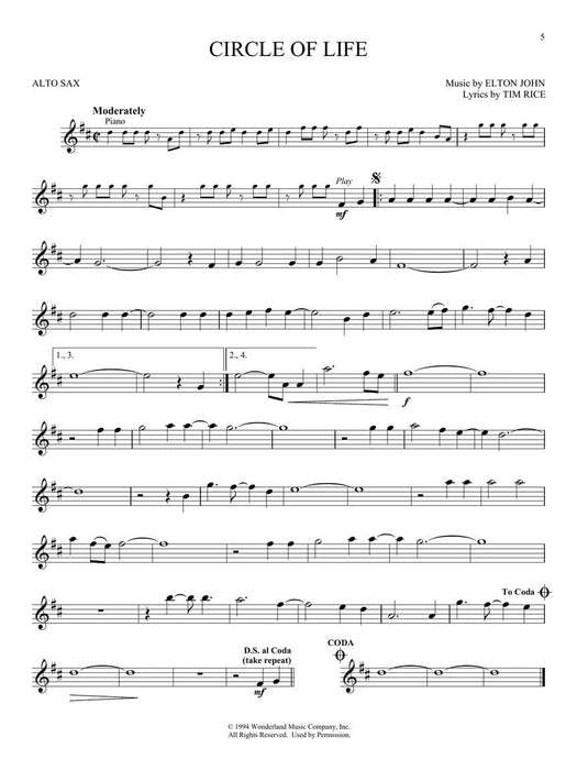 The Lion King for Alto Sax Instrumental Play-Along 中音薩氏管 | 小雅音樂 Hsiaoya Music