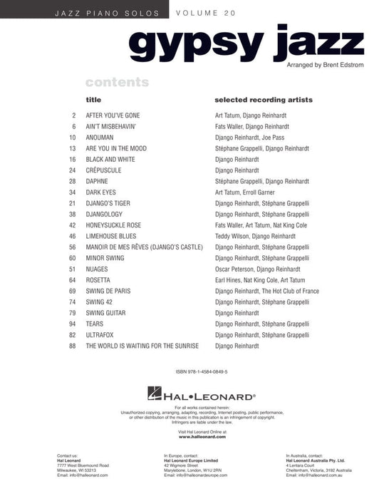 Gypsy Jazz Jazz Piano Solos Series Volume 20 爵士音樂 鋼琴 獨奏 | 小雅音樂 Hsiaoya Music