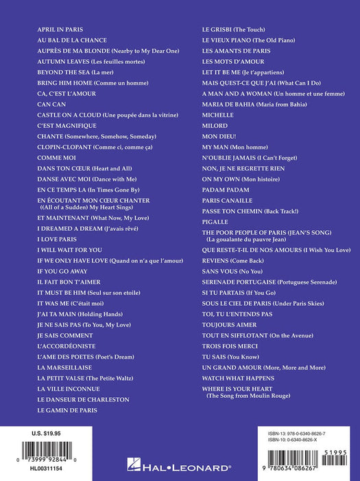 The Big Book of French Songs Popular Songs, Movie Hits, Musical Theatre Songs, Folksongs 民謠 | 小雅音樂 Hsiaoya Music