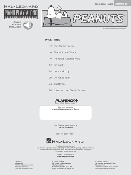 Peanuts® Piano Play-Along Volume 33 鋼琴 | 小雅音樂 Hsiaoya Music