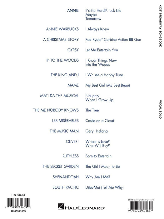 Kids' Broadway Songbook - Revised Edition Songs Originally Sung on Stage by Children Book Only 百老匯 | 小雅音樂 Hsiaoya Music