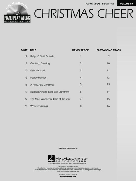 Christmas Cheer Piano Play-Along Volume 98 鋼琴 | 小雅音樂 Hsiaoya Music