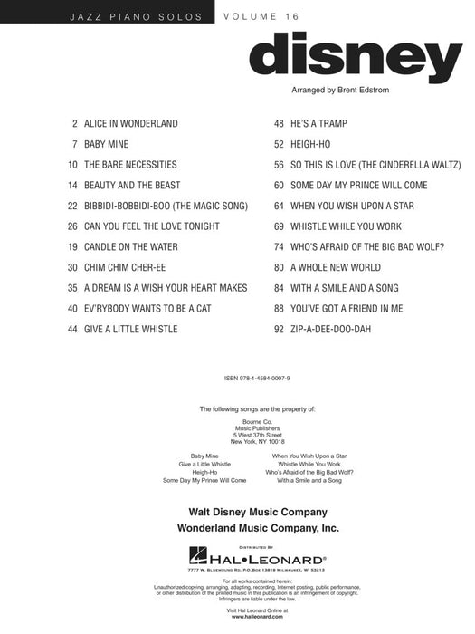 Disney Jazz Piano Solos Series Volume 16 爵士音樂鋼琴 獨奏 | 小雅音樂 Hsiaoya Music