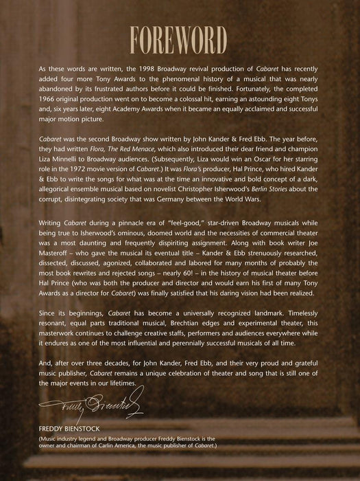 The Complete Cabaret Collection Vocal Selections - Souvenir Edition | 小雅音樂 Hsiaoya Music