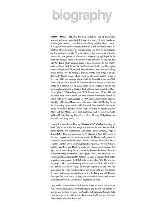 The Jason Robert Brown Collection 24 Selections from Shows and Albums | 小雅音樂 Hsiaoya Music