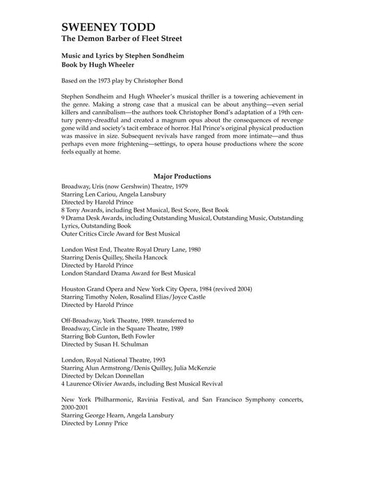 Sweeney Todd - Revised Edition Vocal Selections | 小雅音樂 Hsiaoya Music