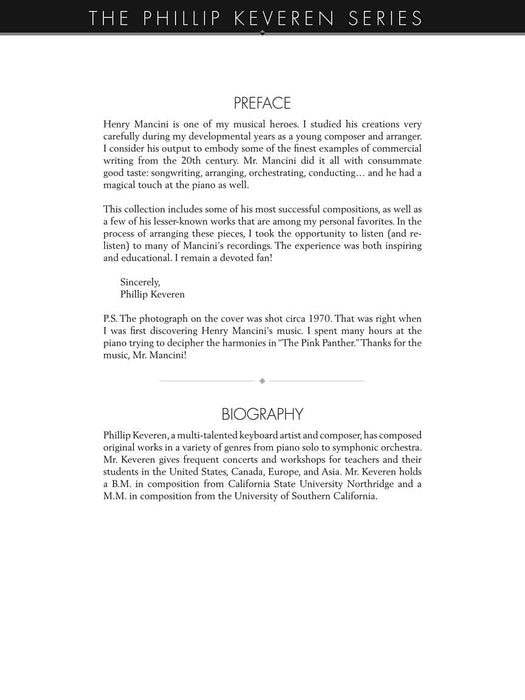 Mancini Magic arr. Phillip Keveren The Phillip Keveren Series Piano Solo 鋼琴 獨奏 | 小雅音樂 Hsiaoya Music