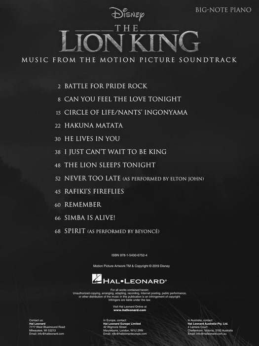 The Lion King Music from the Disney Motion Picture Soundtrack | 小雅音樂 Hsiaoya Music