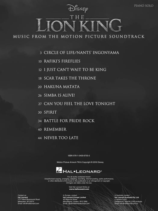 The Lion King Music from the Disney Motion Picture Soundtrack | 小雅音樂 Hsiaoya Music