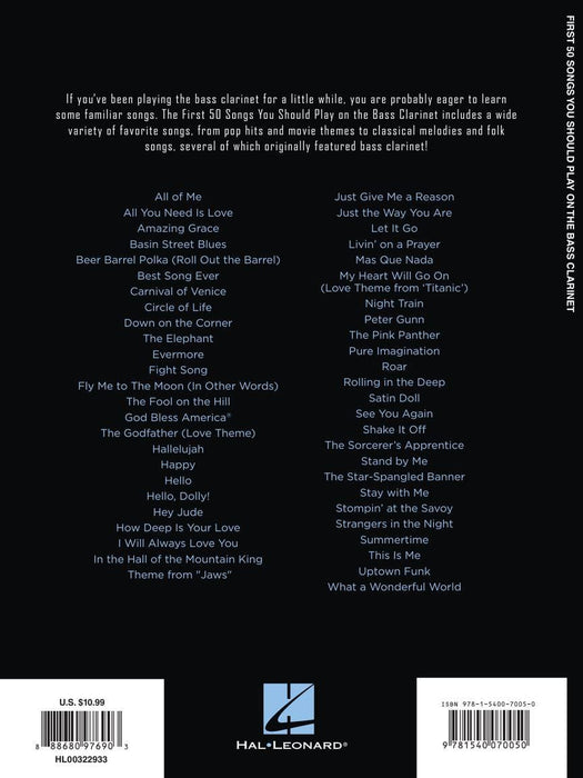 First 50 Songs You Should Play on Bass Clarinet A Must-Have Collection of Well-Known Songs, Including Some Bass Clarinet Features 低音單簧管 低音單簧管 | 小雅音樂 Hsiaoya Music