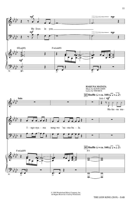 The Lion King (2019) (Choral Highlights) 合唱 | 小雅音樂 Hsiaoya Music