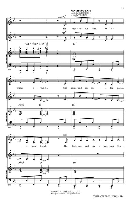 The Lion King (2019) (Choral Highlights) 合唱 | 小雅音樂 Hsiaoya Music