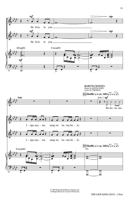 The Lion King (2019) (Choral Highlights) 合唱 | 小雅音樂 Hsiaoya Music