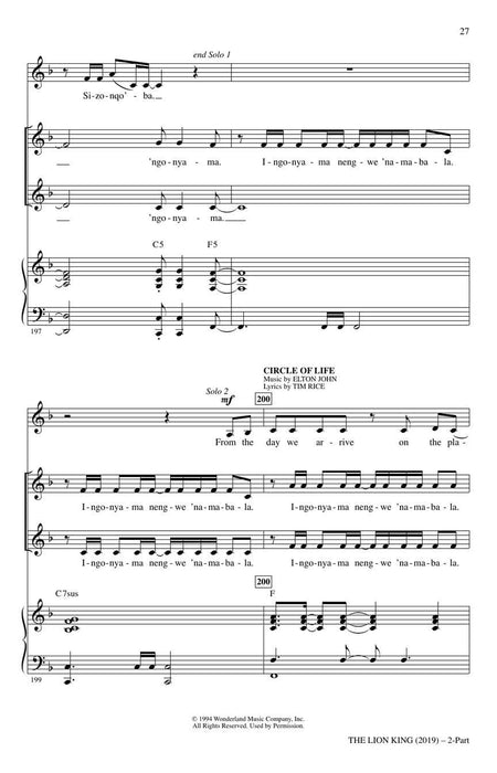 The Lion King (2019) (Choral Highlights) 合唱 | 小雅音樂 Hsiaoya Music