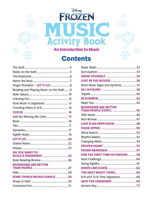 Frozen Music Activity Book | 小雅音樂 Hsiaoya Music