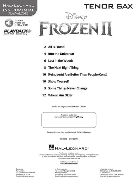 Frozen 2 Tenor Sax Play-Along | 小雅音樂 Hsiaoya Music