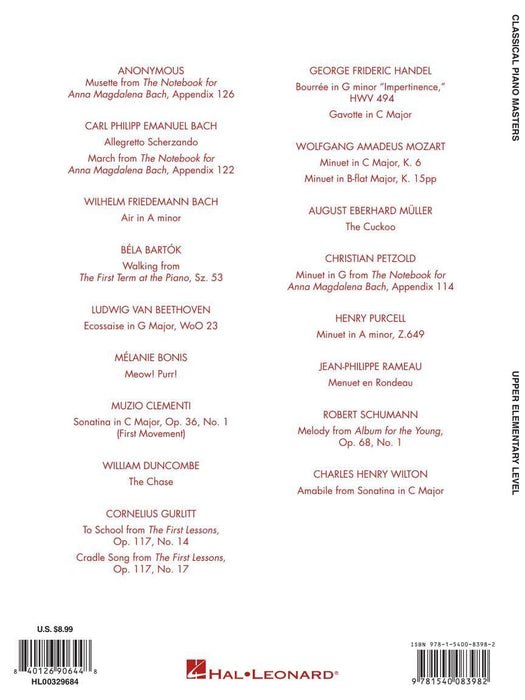 Classical Piano Masters - Upper Elementary Level 21 Pieces by 17 Composers 古典鋼琴 小品 | 小雅音樂 Hsiaoya Music