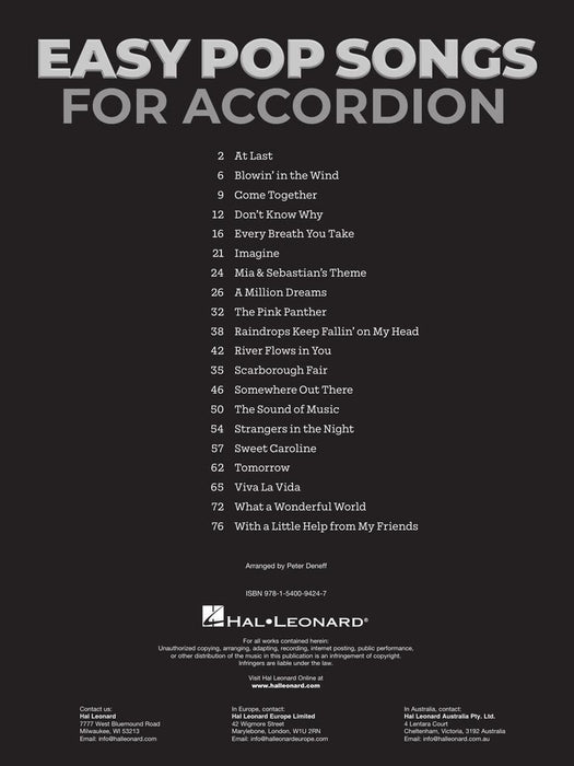 Easy Pop Songs for Accordion | 小雅音樂 Hsiaoya Music