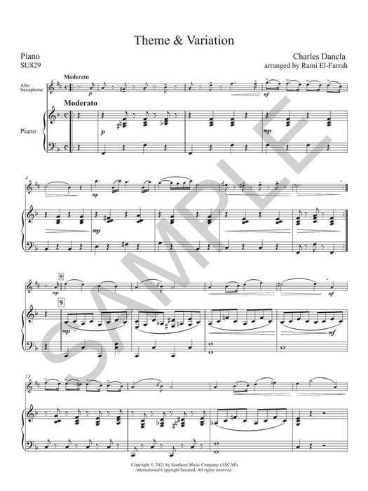 Theme and Variations for Alto Saxophone and Piano 丹克拉 薩氏管 主題變奏中音薩氏管 主題變奏曲 薩氏管鋼琴 變奏曲 | 小雅音樂 Hsiaoya Music