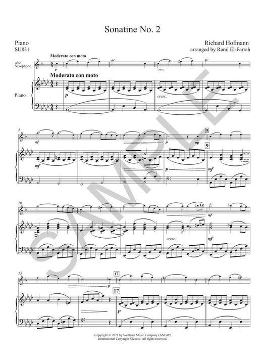 Sonatine No. 2 21st Century Saxophone Series for Alto Sax and Piano 薩氏管 中音薩氏管鋼琴 | 小雅音樂 Hsiaoya Music