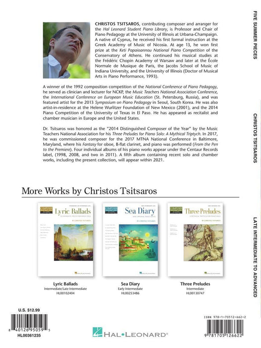 Five Summer Pieces Romantic Tone Poems for Piano Solo Late Intermediate to Advanced Level 小品 鋼琴 獨奏 | 小雅音樂 Hsiaoya Music