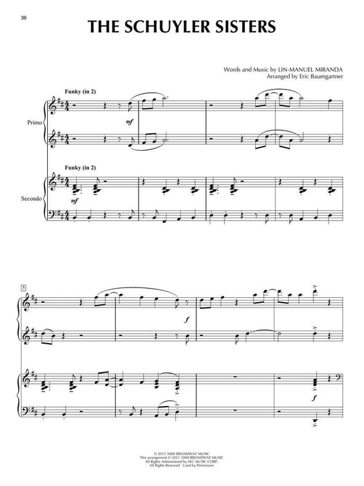 Hamilton for Piano Duet Intermediate-Level Arrangements for 1 Piano, 4 Hands 四手聯彈 鋼琴 | 小雅音樂 Hsiaoya Music