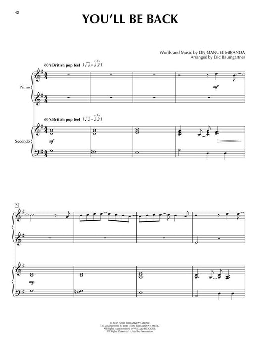 Hamilton for Piano Duet Intermediate-Level Arrangements for 1 Piano, 4 Hands 四手聯彈 鋼琴 | 小雅音樂 Hsiaoya Music