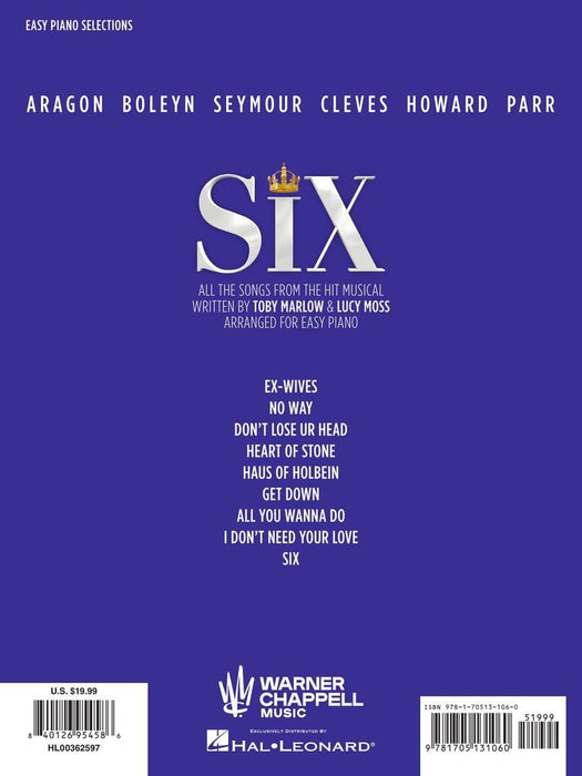 Six: The Musical Easy Piano Selections 鋼琴 | 小雅音樂 Hsiaoya Music