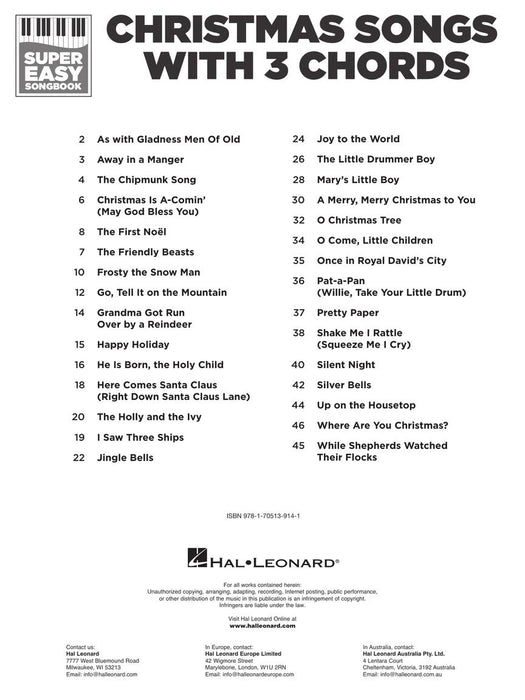 Christmas Songs with 3 Chords Super Easy Songbook 鋼琴 歌 和弦 | 小雅音樂 Hsiaoya Music