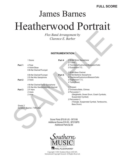 Heatherwood Portrait Flex Band Grade 2.5 Score & Parts 管樂團 套譜 | 小雅音樂 Hsiaoya Music