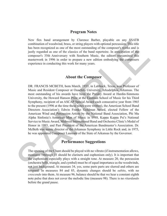 Chant and Jubilo Flex Band Full Score & Parts 管樂團 聖歌 大總譜 套譜 | 小雅音樂 Hsiaoya Music