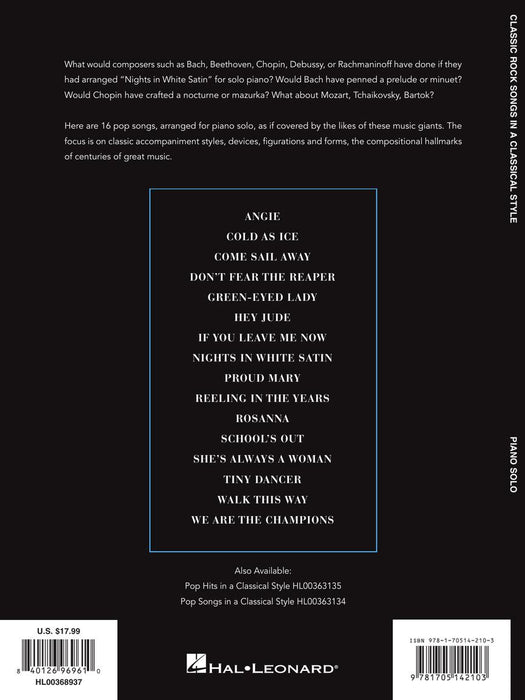 Classic Rock Songs in a Classical Style for Piano Solo 鋼琴 古典 鋼琴 歌 | 小雅音樂 Hsiaoya Music