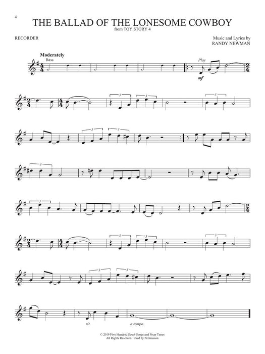 Favorite Disney Songs Instrumental Play-Along for Recorder 歌 | 小雅音樂 Hsiaoya Music