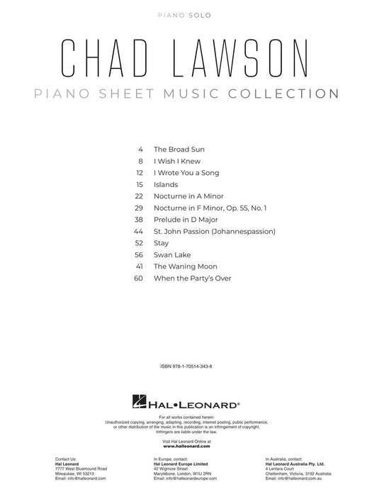 Chad Lawson - Piano Sheet Music Collection 鋼琴 | 小雅音樂 Hsiaoya Music