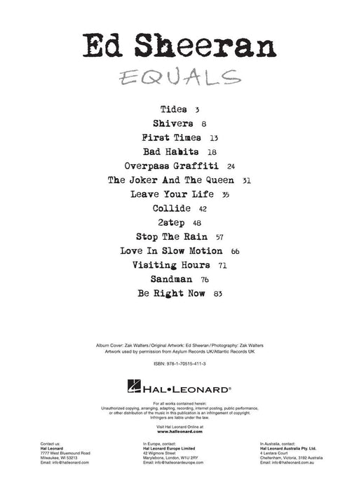 Ed Sheeran - Equals 流行音樂 | 小雅音樂 Hsiaoya Music