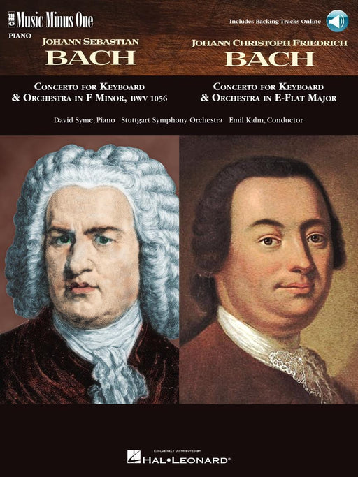 J.S. Bach - Concerto in F Minor, BMV1056 & J.C.F. Bach - Concerto in E-flat Major Music Minus One Piano Book/Online Audio 巴赫約翰‧克利斯托夫‧弗里德利希 協奏曲 協奏曲 鋼琴 | 小雅音樂 Hsiaoya Music