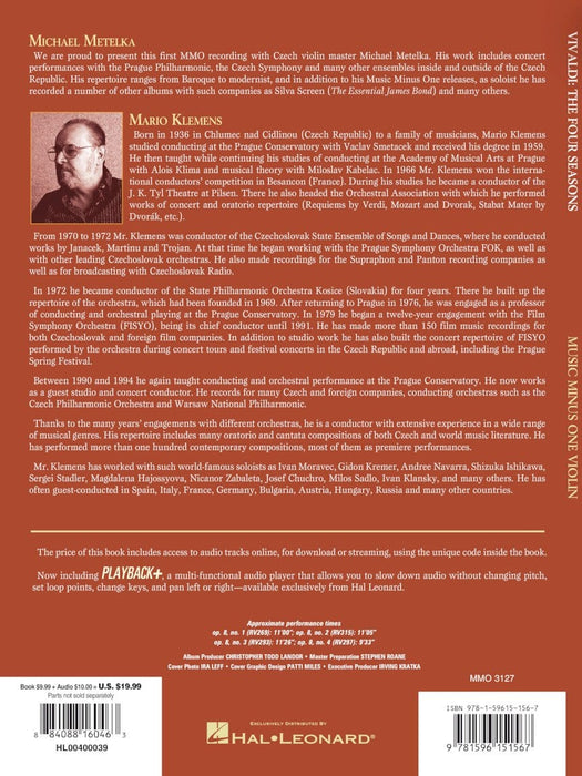Vivaldi - Le Quattre Stagioni (The Four Seasons) for Violin and Orchestra Music Minus One Violin 韋瓦第 四季 小提琴 管弦樂團 小提琴 | 小雅音樂 Hsiaoya Music