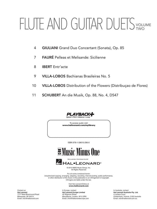 Duets for Flute & Guitar - Vol. 2 Music Minus One Flute Book/Online Audio 二重奏 長笛 吉他 長笛 | 小雅音樂 Hsiaoya Music