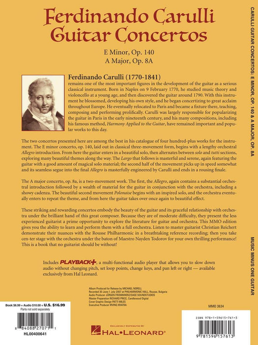 Carulli - Two Guitar Concerti (E Minor Op. 140 and A Major Op. 8a) Music Minus One Guitar 吉他 | 小雅音樂 Hsiaoya Music