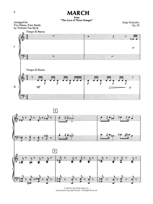 March from The Love Of Three Oranges 2 Pianos, 4 Hands/Advanced Level 進行曲 鋼琴 | 小雅音樂 Hsiaoya Music