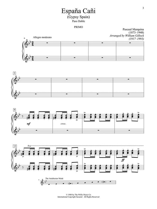 España Cañi 1 Piano, 4 Hands/Mid-Intermediate Level 西班牙狂想曲 鋼琴 | 小雅音樂 Hsiaoya Music