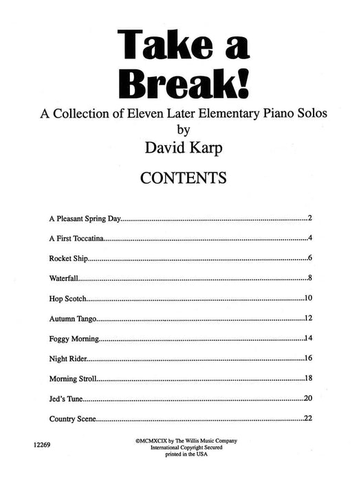 Take a Break! Pianovations Composer Series/Later Elementary Level 鋼琴 作曲家 | 小雅音樂 Hsiaoya Music