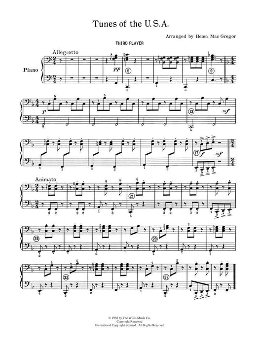 Tunes of the U.S.A. 1 Piano, 6 Hands/Early Intermediate Level 鋼琴 | 小雅音樂 Hsiaoya Music
