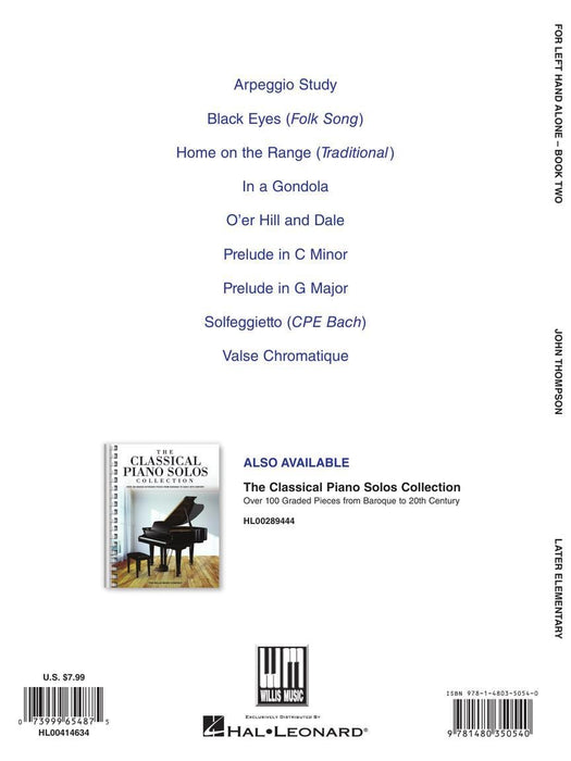 For Left Hand Alone - Book 2 Later Elementary Level | 小雅音樂 Hsiaoya Music