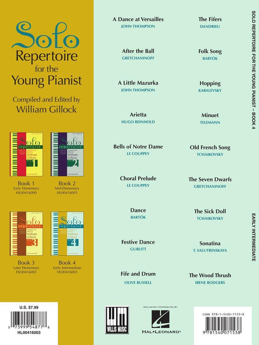 Solo Repertoire for the Young Pianist, Book 4 Early Intermediate Level 獨奏 | 小雅音樂 Hsiaoya Music