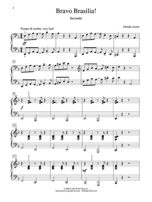 Bravo Brasilia! 1 Piano, 4 Hands/Early Intermediate Level 鋼琴 | 小雅音樂 Hsiaoya Music
