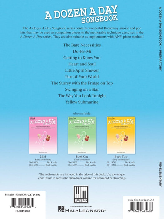 A Dozen a Day Songbook - Preparatory Book Mid-Elementary Level | 小雅音樂 Hsiaoya Music