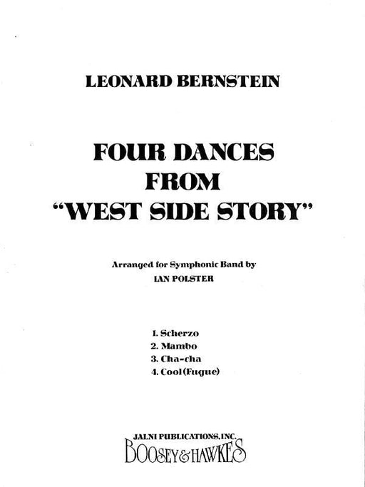 Four Dances from West Side Story Band Score 伯恩斯坦雷歐納德 舞曲 西城故事 | 小雅音樂 Hsiaoya Music